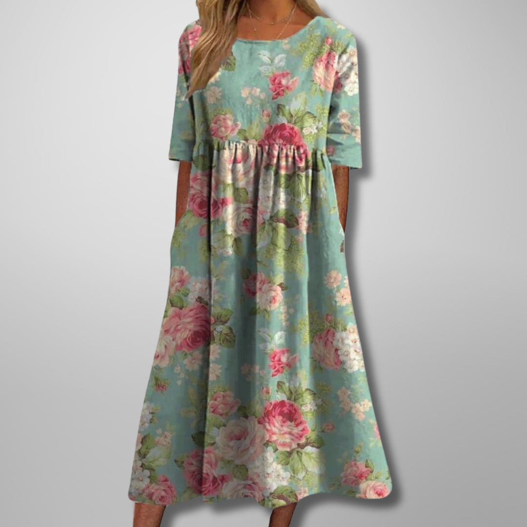 Gail | Vestido Midi Floral Relajado