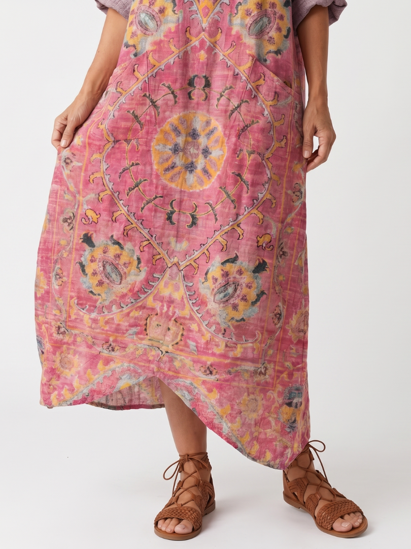 Tilda | Vestido midi con estampado abstracto y bolsillo relajado