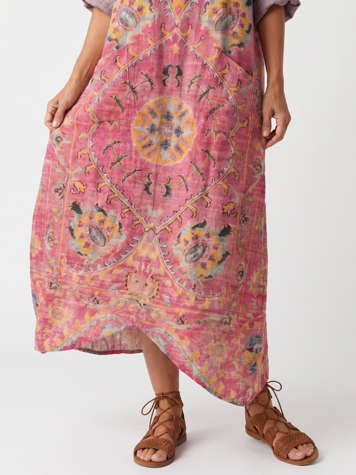 Tilda | Vestido midi con estampado abstracto y bolsillo relajado