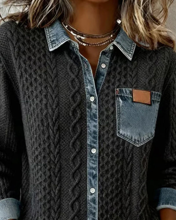 Simone | Camisa Jeans Patchwork