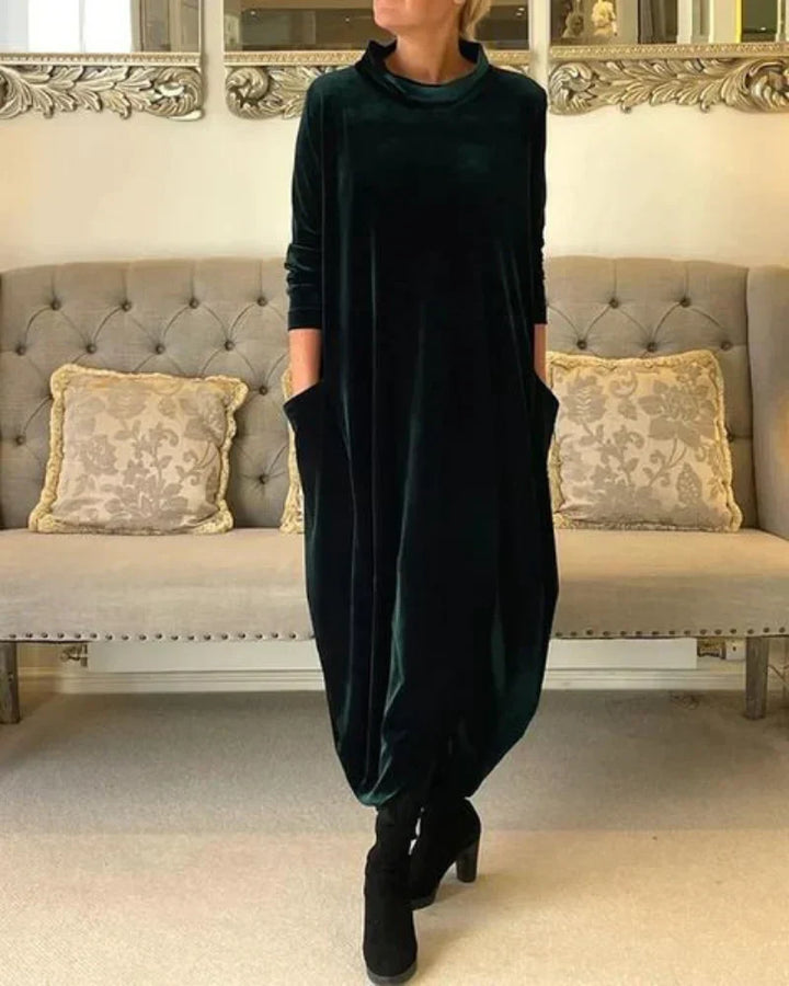 Eloura | Vestido longo de inverno drapeado e relaxado