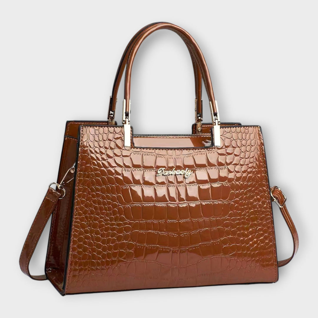 Olivia - Bolso Brillante con Estampado de Cocodrilo