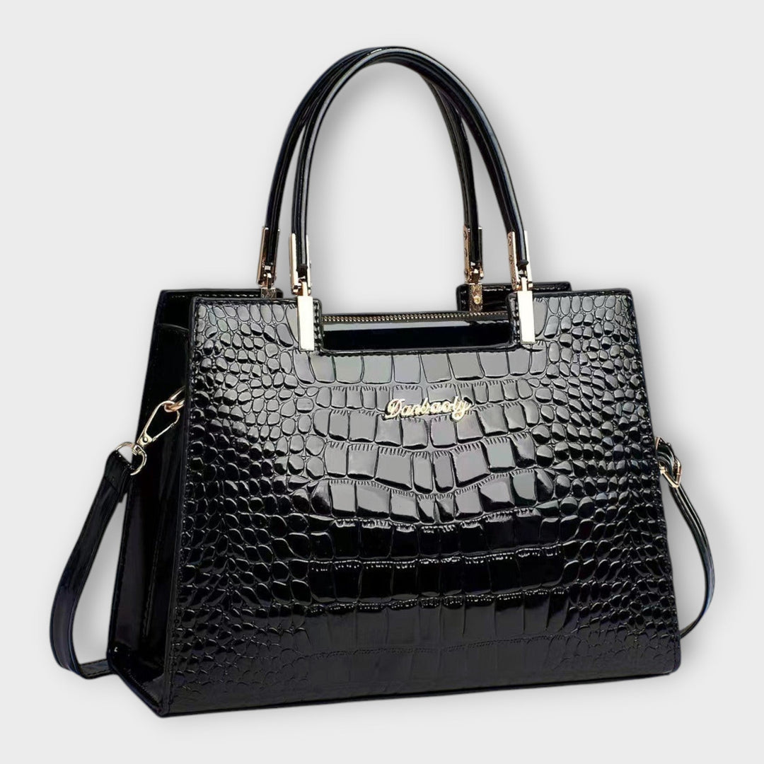 Olivia - Bolso Brillante con Estampado de Cocodrilo
