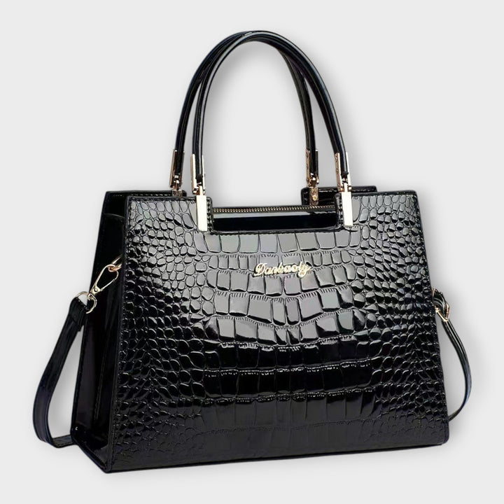 Olivia - Bolso Brillante con Estampado de Cocodrilo