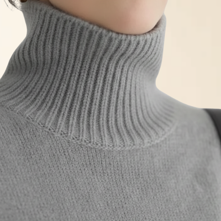 Neva - Warm Cashmere Sweater with a High Collar