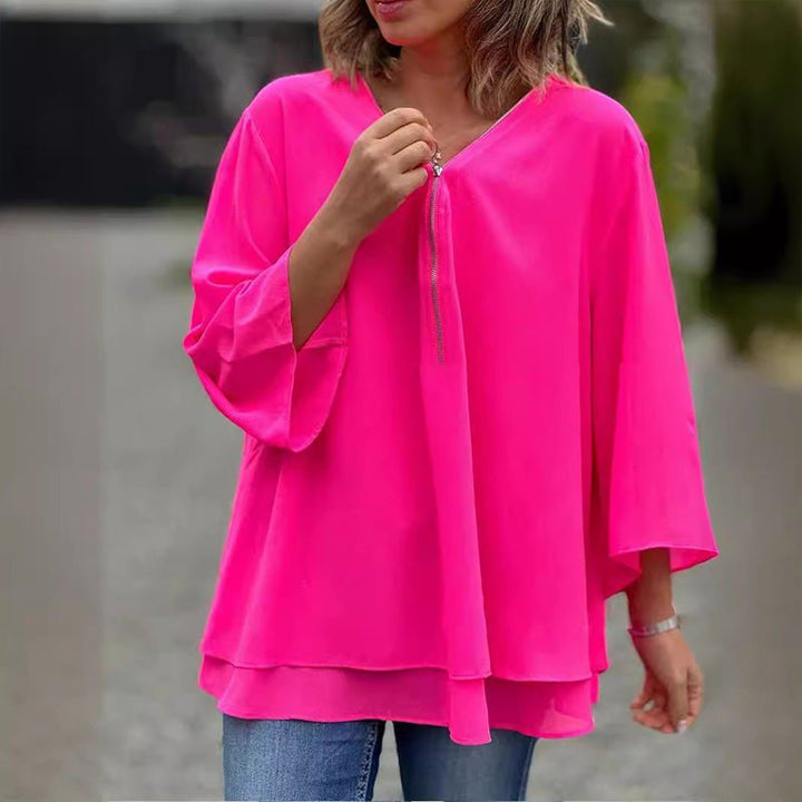 Lorelai | Blusa de Chifón con Cremallera