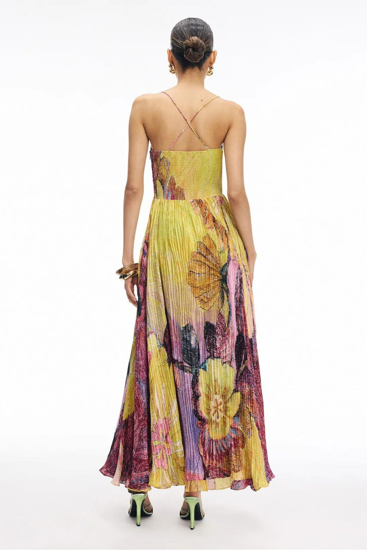 Kiara | Vestido Maxi con Estampado Ikat Multicolor