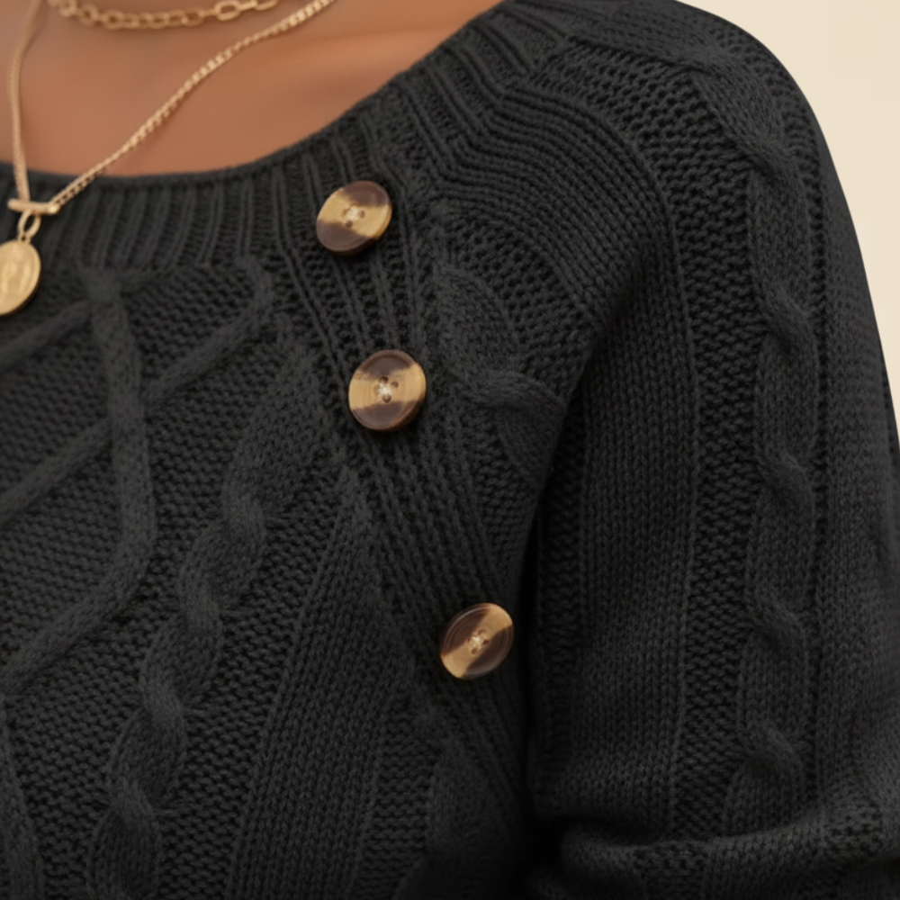 Mea - Elegant Sweater with Button Details