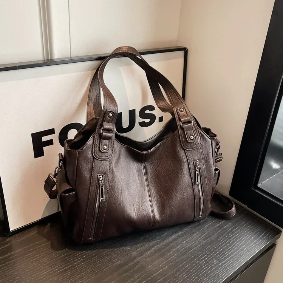Uma - Bolso de hombro grande con doble cremallera