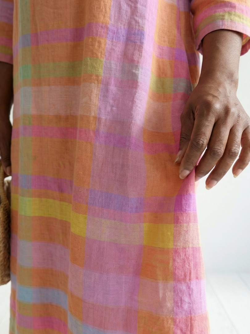 Tessa | Vestido midi con rayas y caída fácil