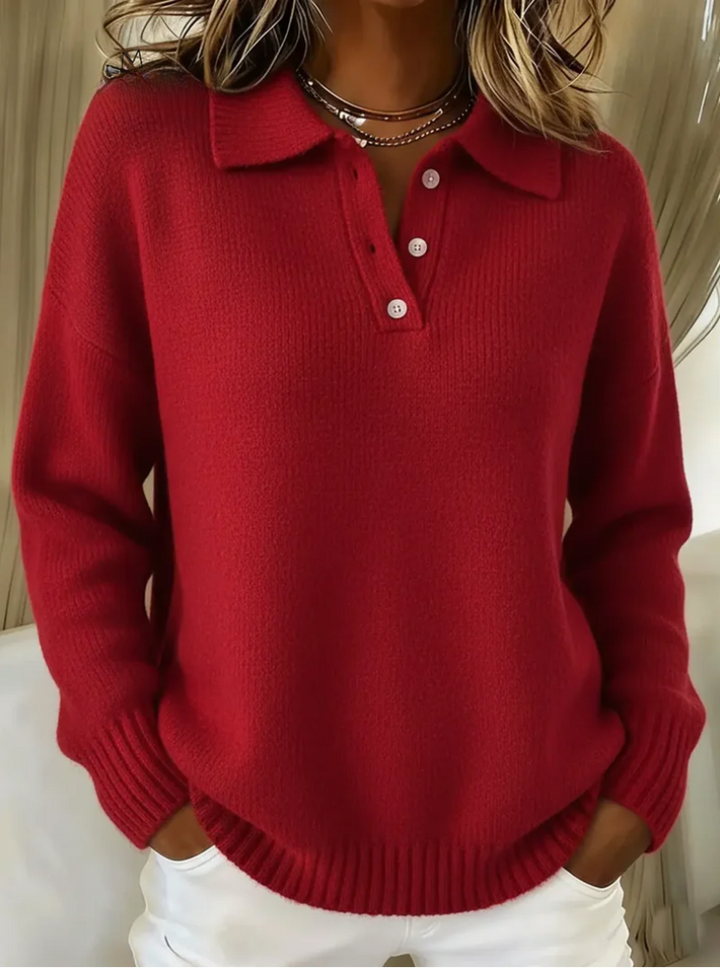 Olivia | Suéter Polo de Tricô