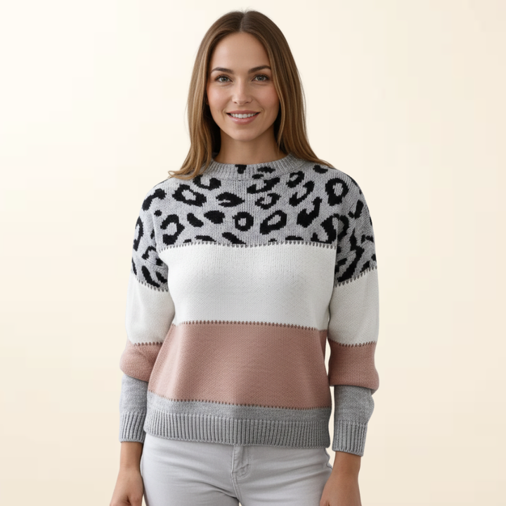 Zoë - Suéter Elegante y Cómodo con Estampado de Leopardo