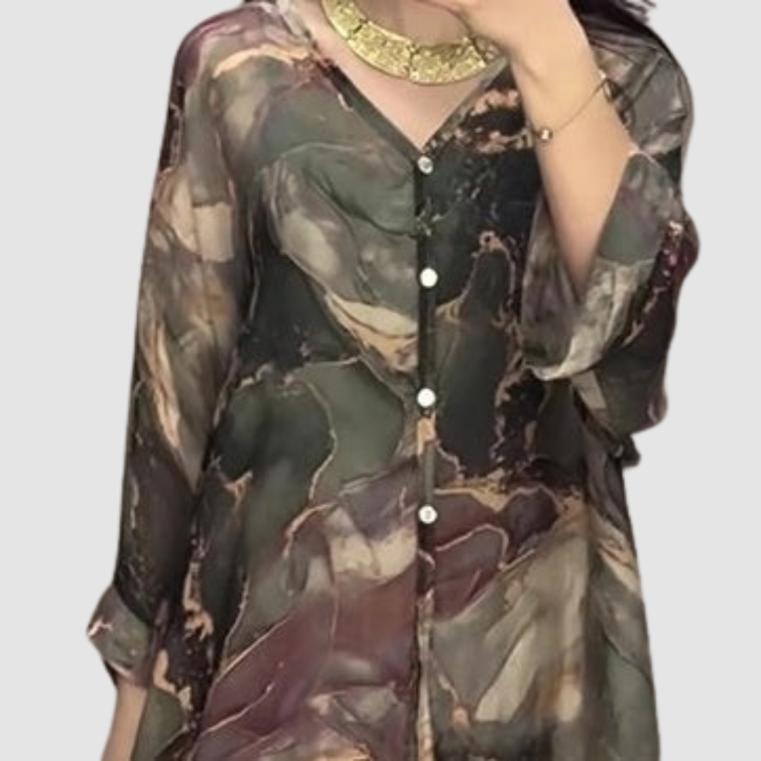 Aurora Elegant Printed Two-Piece Set | Floral Comfort Co-Ord