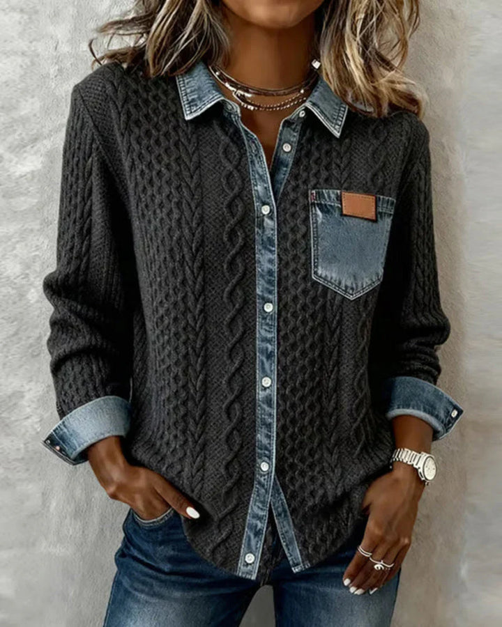 Simone | Camisa Jeans Patchwork