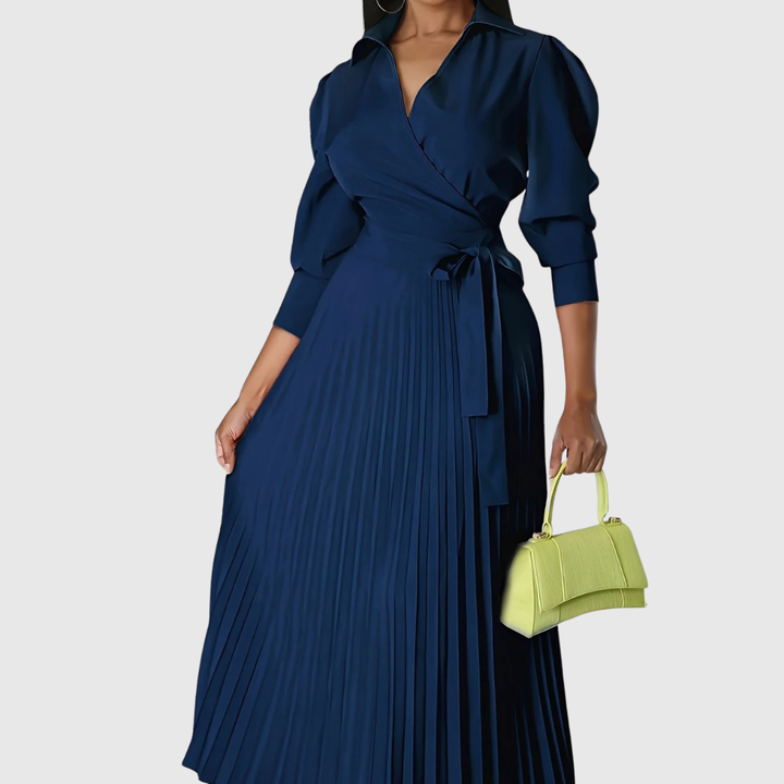 Evelina | Vestido Midi Plisado y Suave