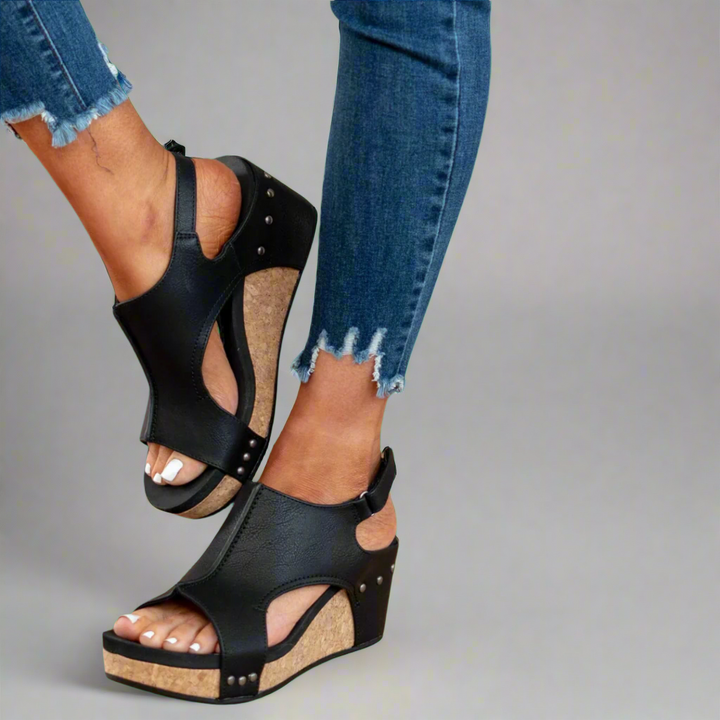 LUARYA - Everyday Comfort Cork Wedge Sandals