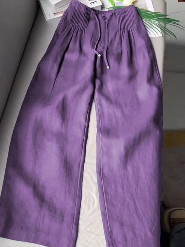 Camille | Wide-leg Pants in Cotton and Blend