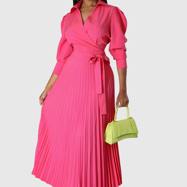 Evelina | Vestido Midi Plisado y Suave
