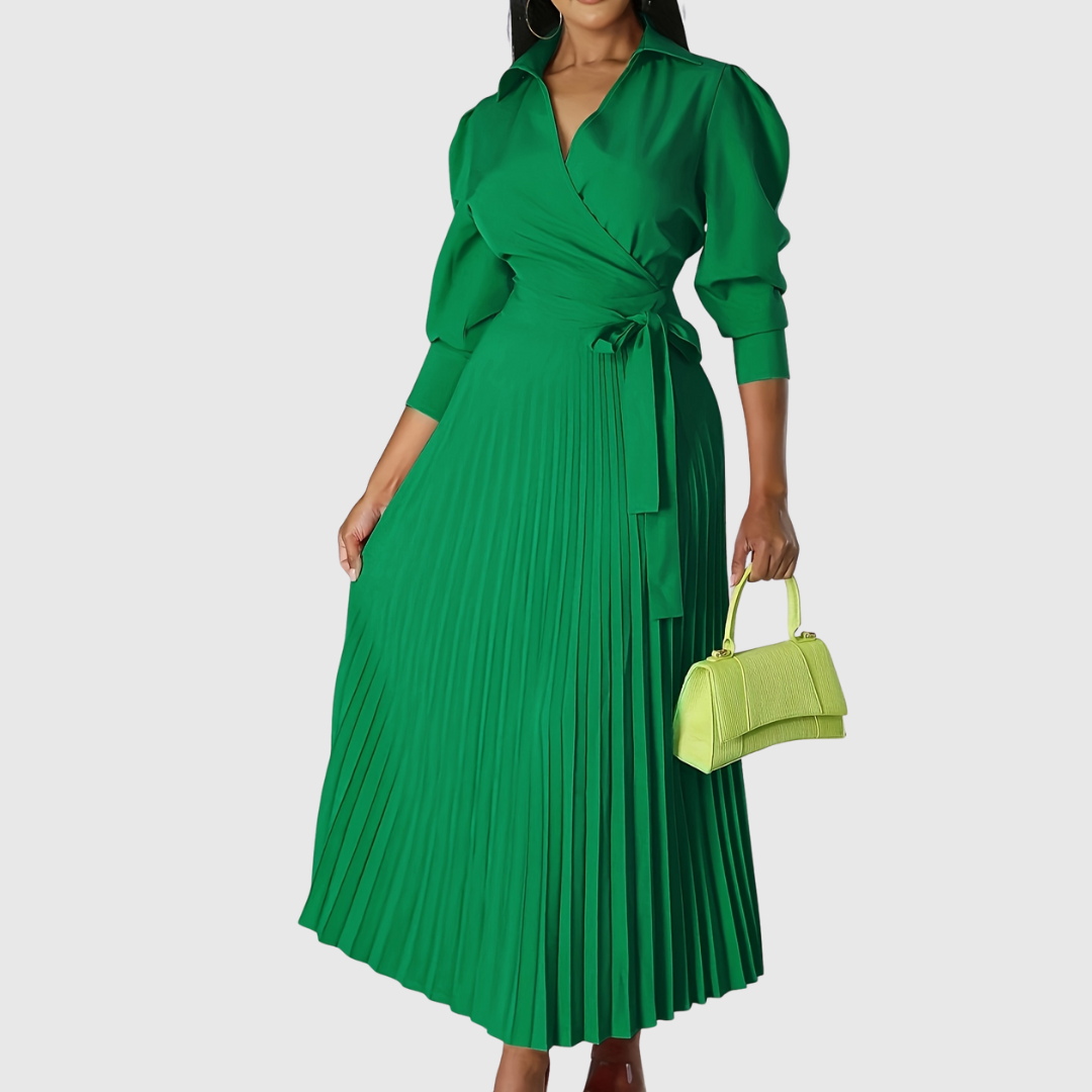 Evelina | Vestido Midi Plisado y Suave