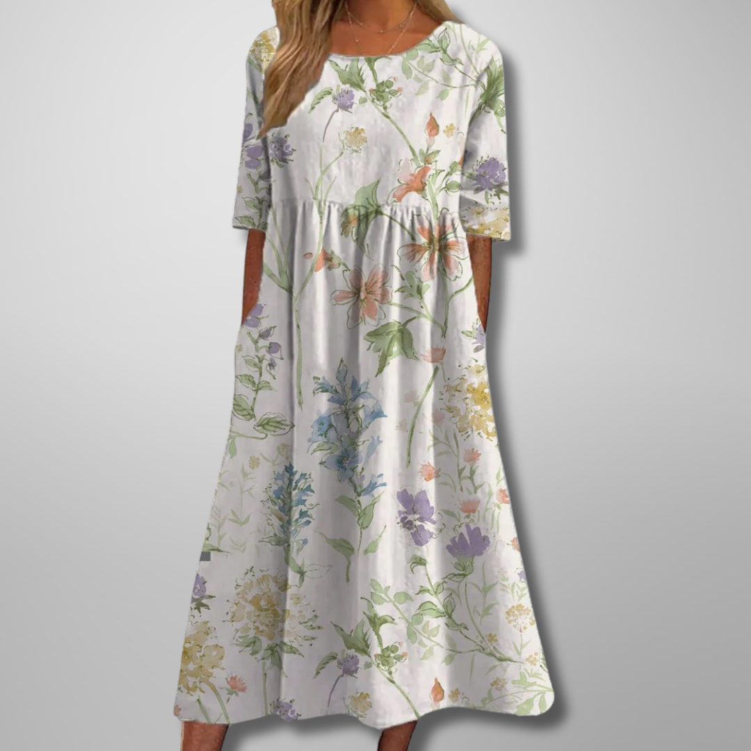 Gail | Vestido Midi Floral Relajado