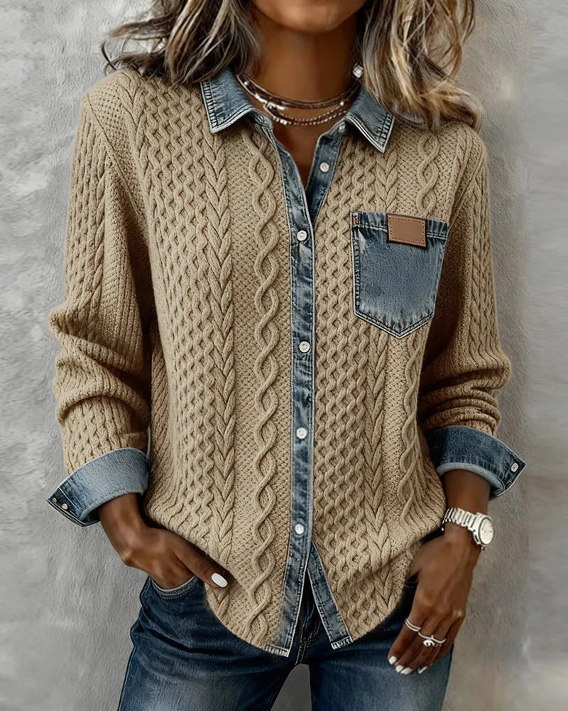 Simone | Camisa Jeans Patchwork