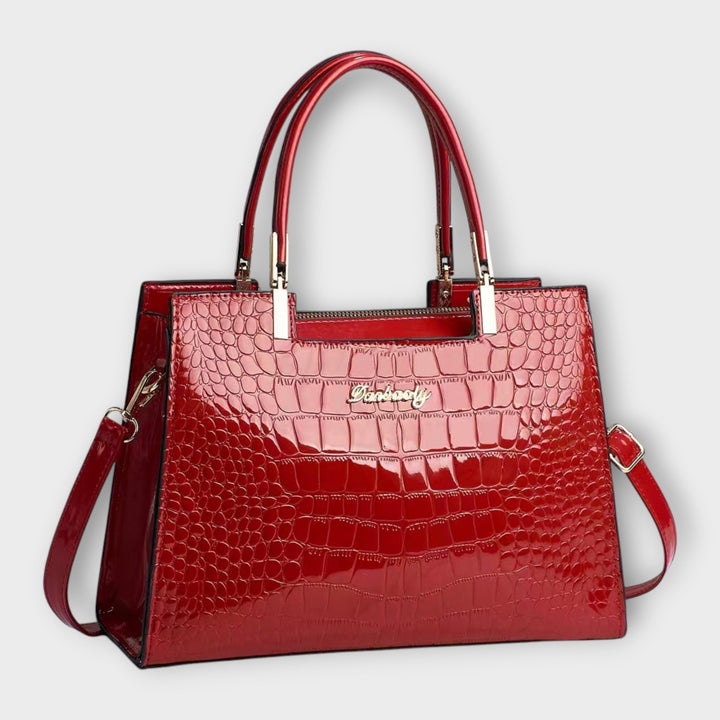Olivia - Bolso Brillante con Estampado de Cocodrilo