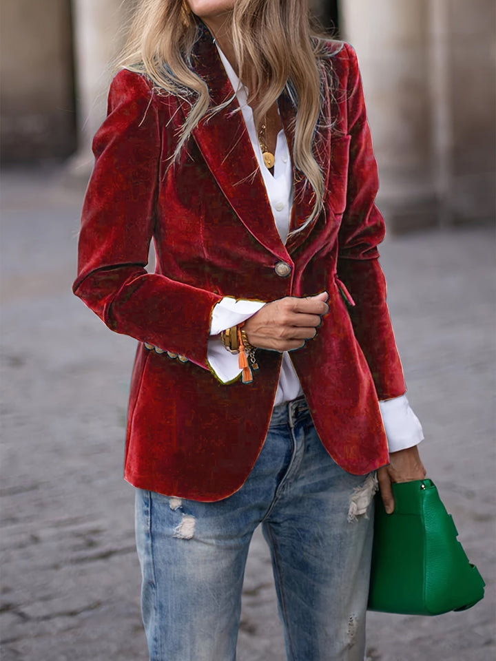 Elena | Blazer de Terciopelo – Confianza, Comodidad y Clase Atemporal