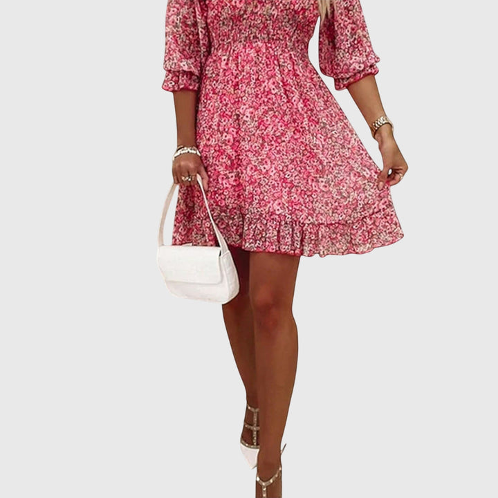 Elisa | Vestido Floral com Mangas Bufantes