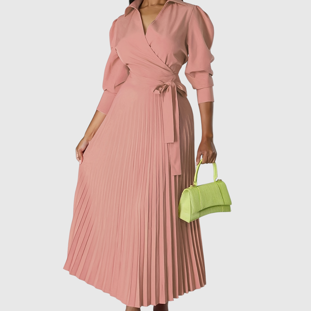 Evelina | Vestido Midi Plisado y Suave