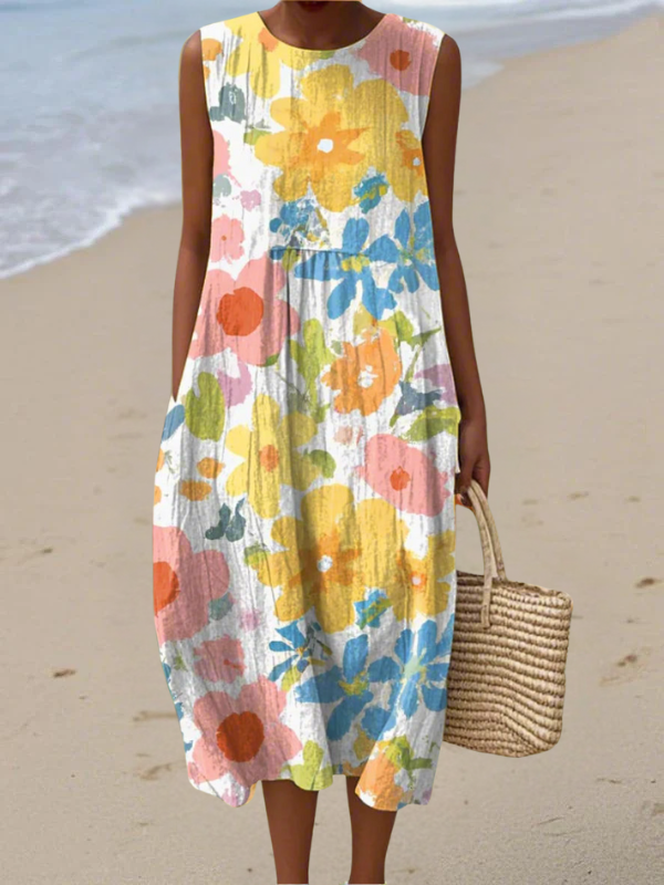 Vestido Midi Floral Ella Pastel