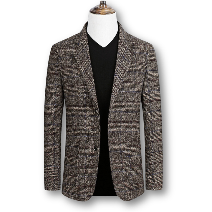 David | Blazer elegante en tela escocesa