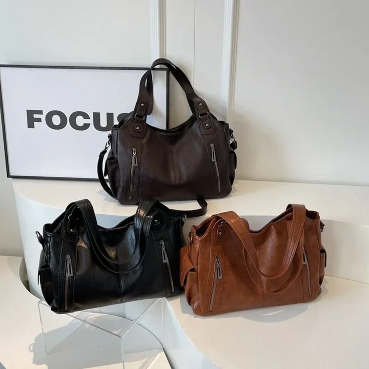 Uma - Bolso de hombro grande con doble cremallera