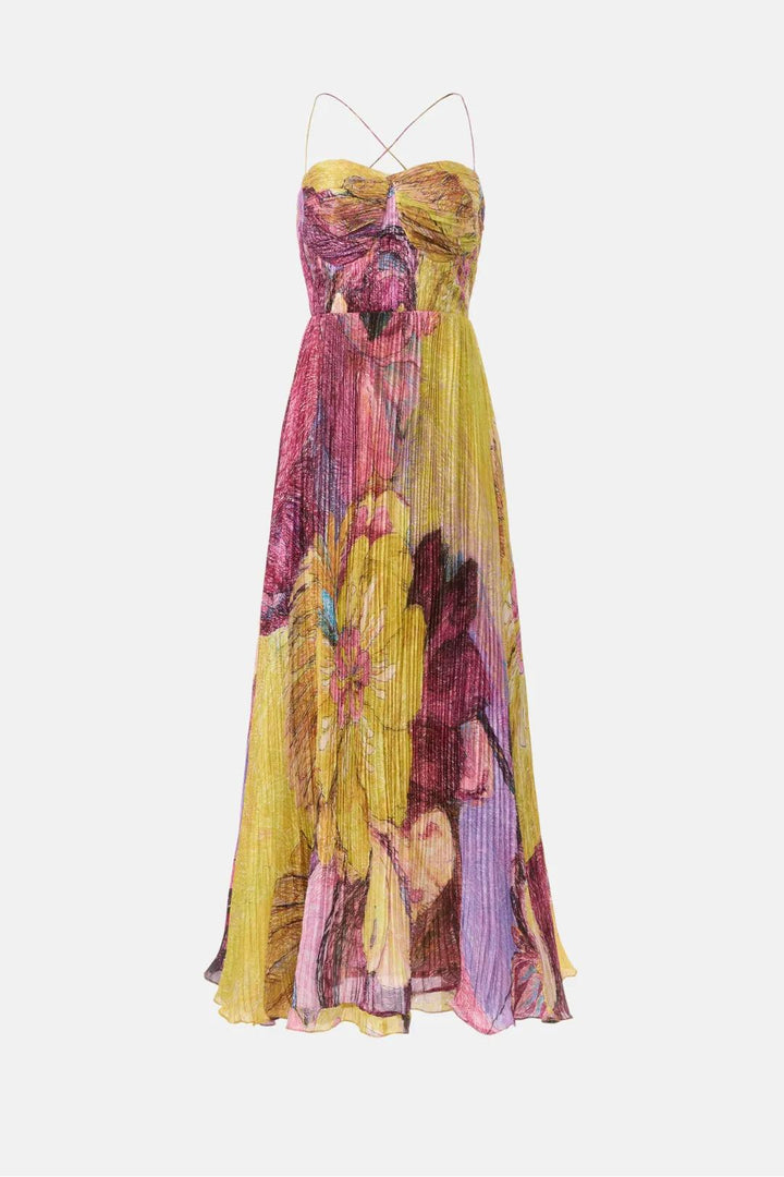 Kiara | Vestido Maxi con Estampado Ikat Multicolor