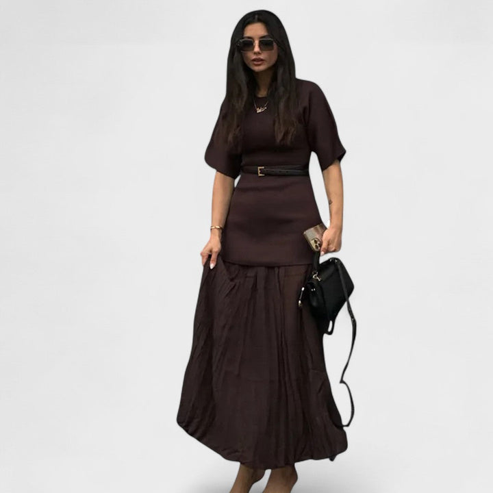 Andrea - Vestido maxi plisado