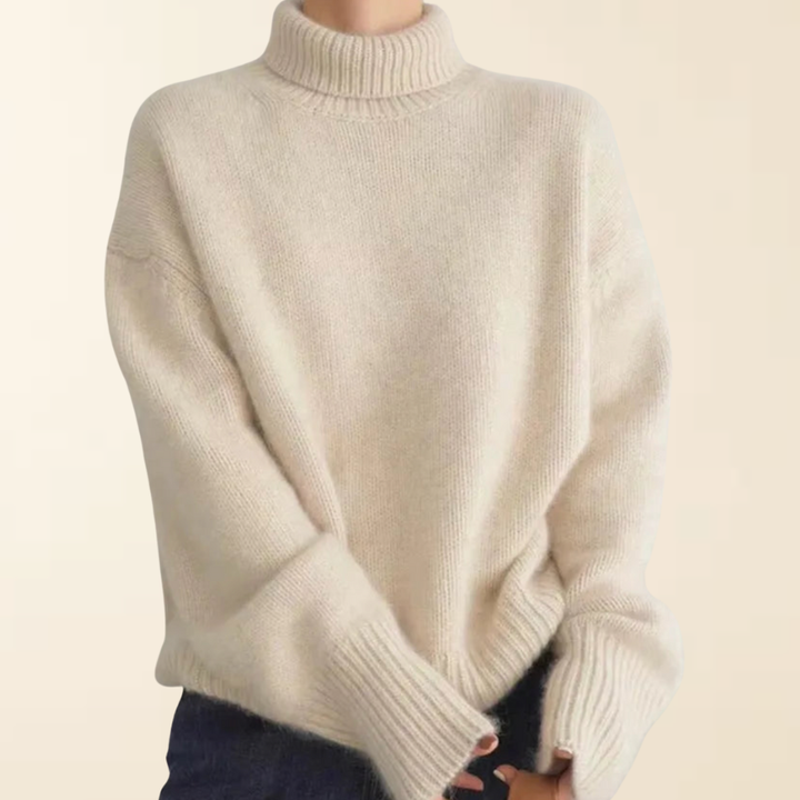 Neva - Warm Cashmere Sweater with a High Collar