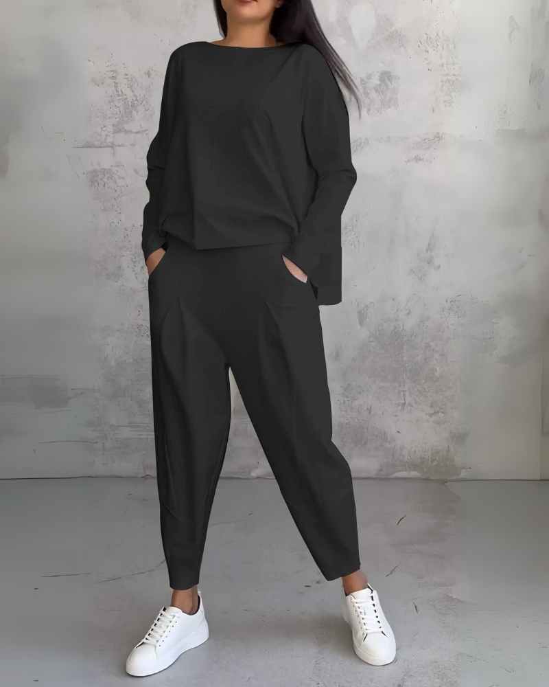 Jackquelin Elegant Lounge Set | Matching Chic Top and Trousers