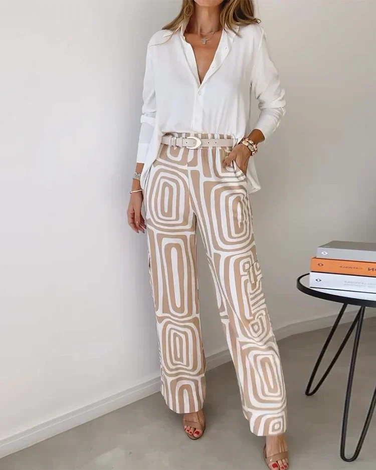 Kendra Elegant Two-Piece Set | Stylish Blouse and Chic Trousers