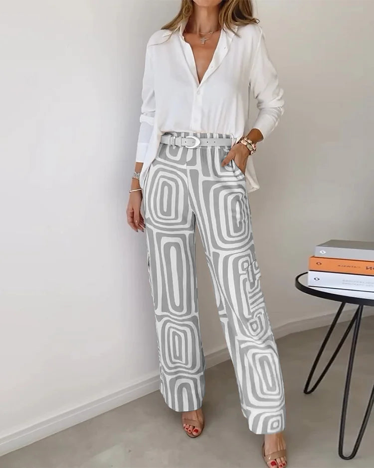 Kendra Elegant Two-Piece Set | Stylish Blouse and Chic Trousers