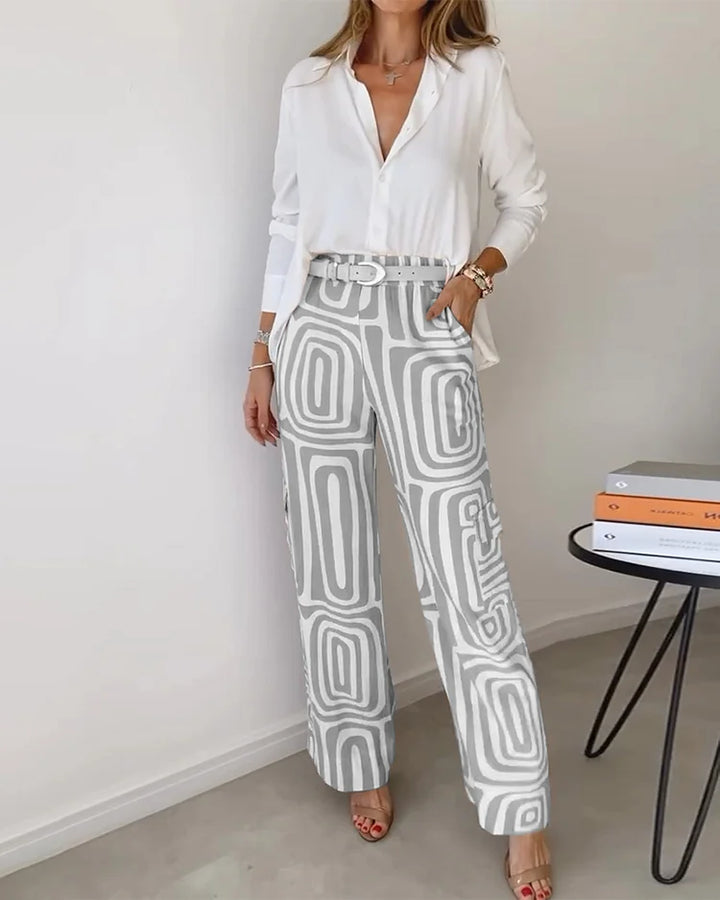 Kendra Elegant Two-Piece Set | Stylish Blouse and Chic Trousers