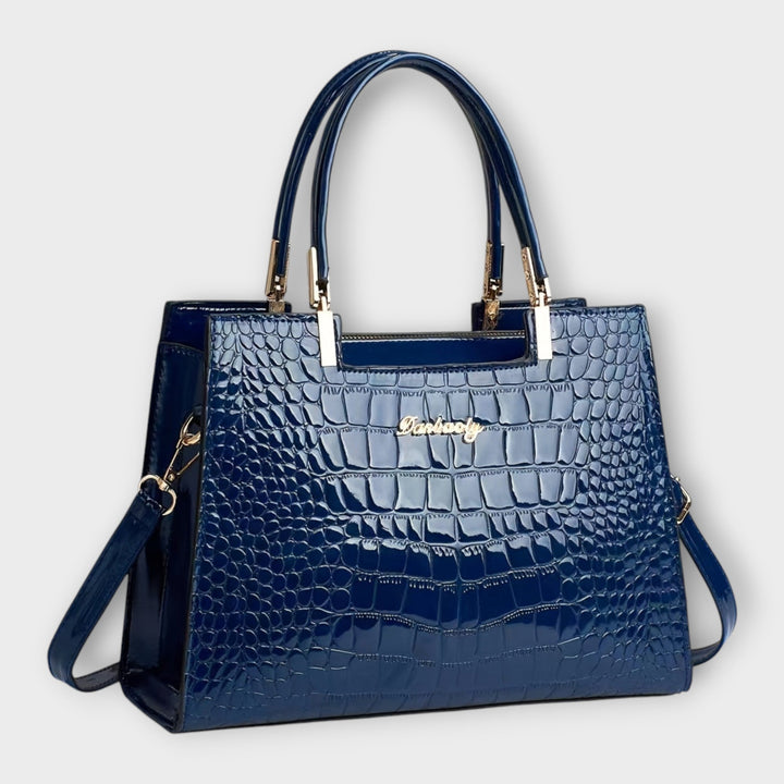 Olivia - Bolso Brillante con Estampado de Cocodrilo