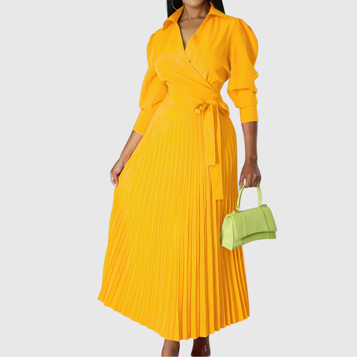 Evelina | Vestido Midi Plisado y Suave