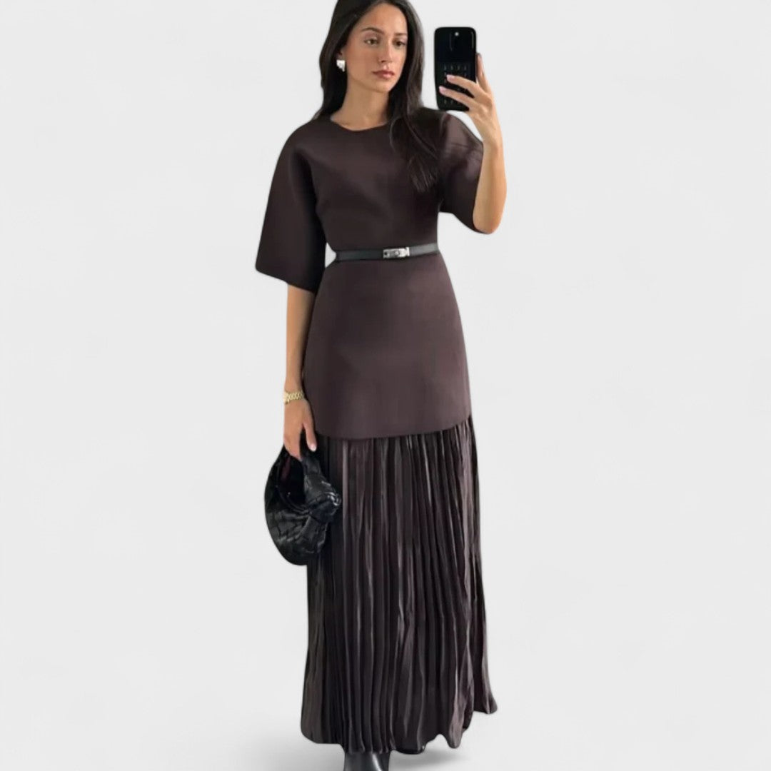 Andrea - Vestido maxi plisado