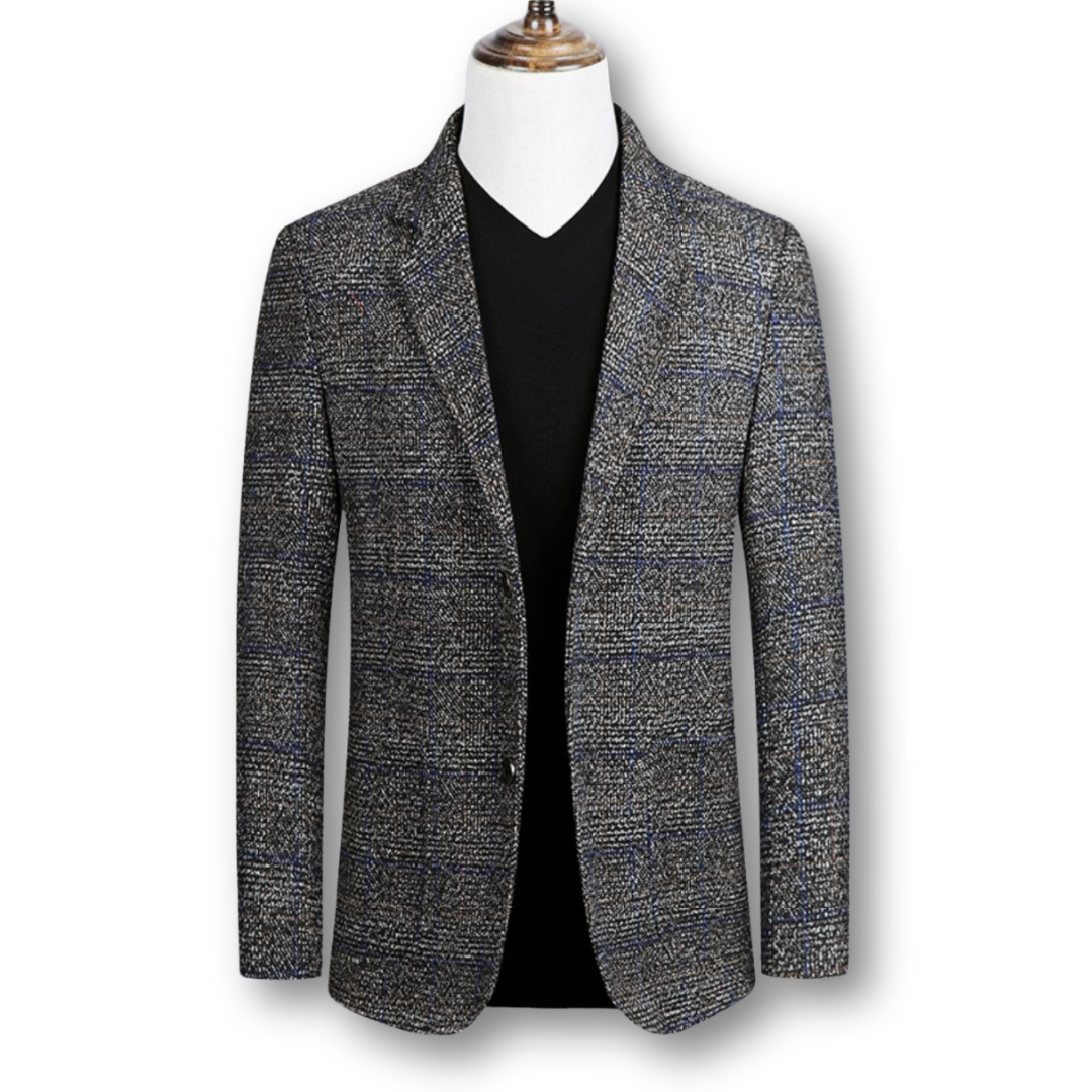 David | Blazer elegante en tela escocesa
