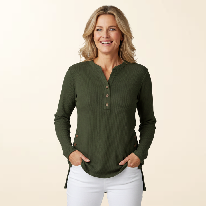 Marianne - Confortável - Detalhes Elegantes com Botões