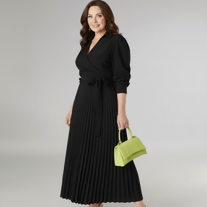Evelina | Vestido Midi Plisado y Suave