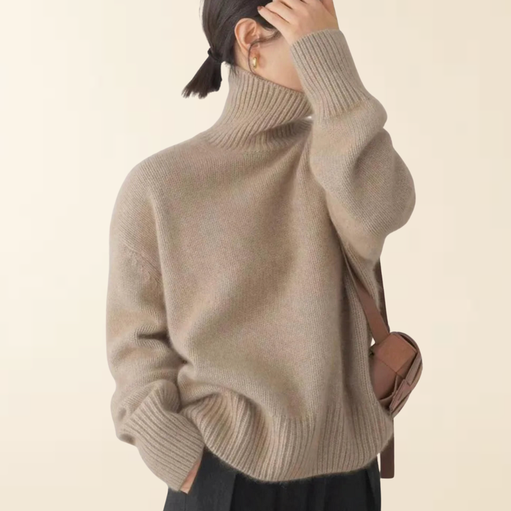 Neva - Warm Cashmere Sweater with a High Collar