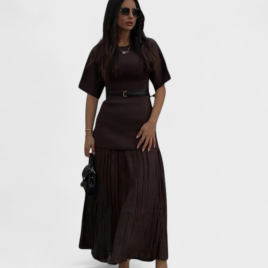 Andrea - Vestido maxi plisado