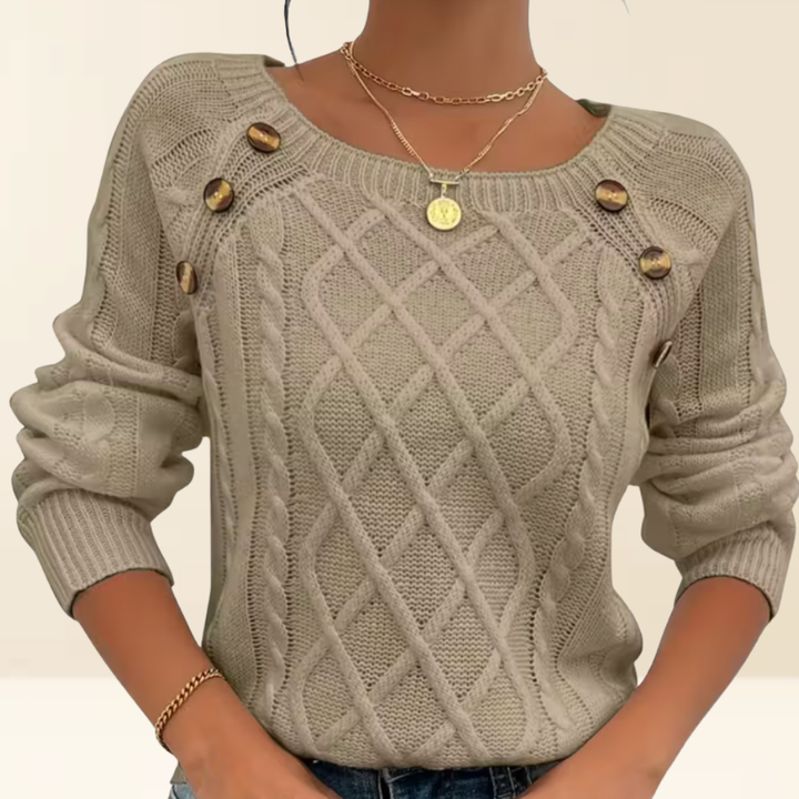 Mea - Elegant Sweater with Button Details