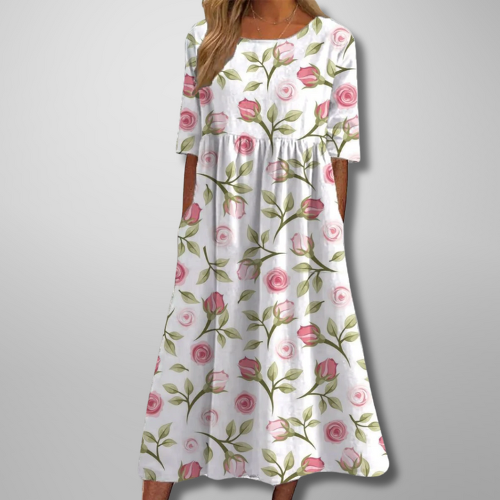 Gail | Vestido Midi Floral Relajado