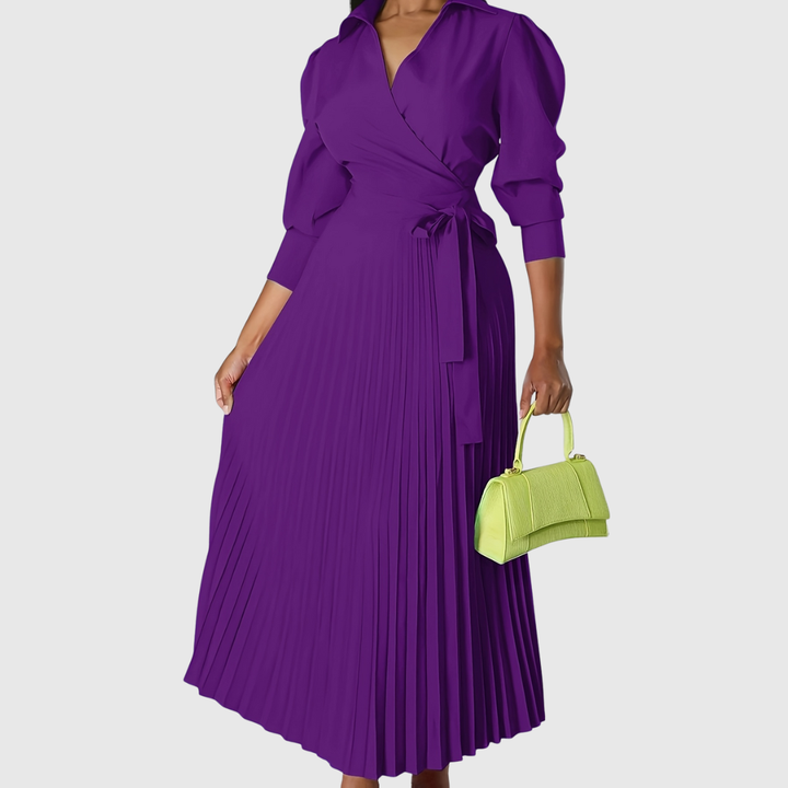Evelina | Vestido Midi Plisado y Suave